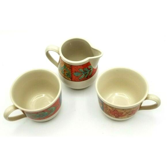 White House California Collection Two Ceramic Mugs Creamer Set - Picture 6 of 9